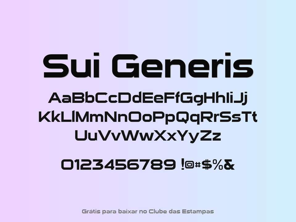 Fonte Sui Generis Grátis Para Baixar