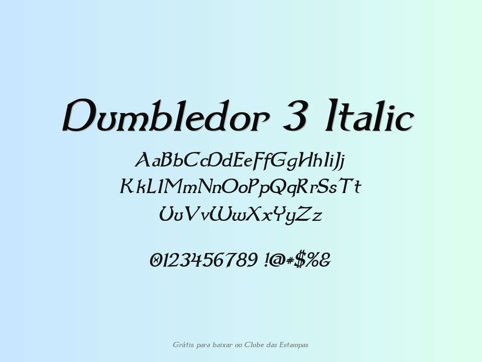 Fonte Dumbledor 3 Italic Grátis Para Baixar