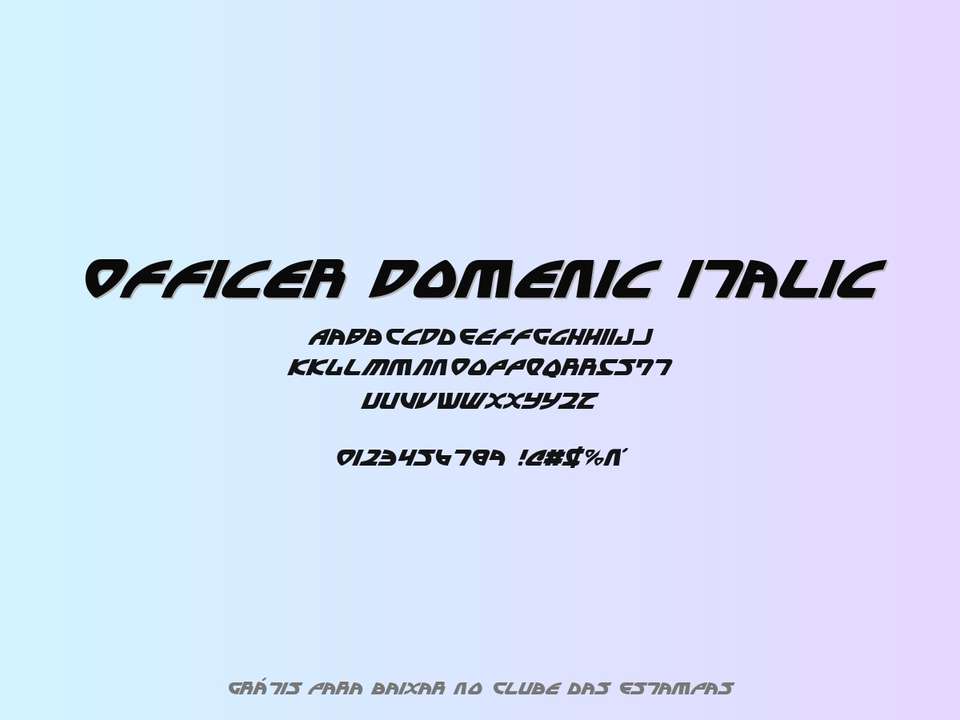 Fonte Officer Domenic Italic Grátis Para Baixar