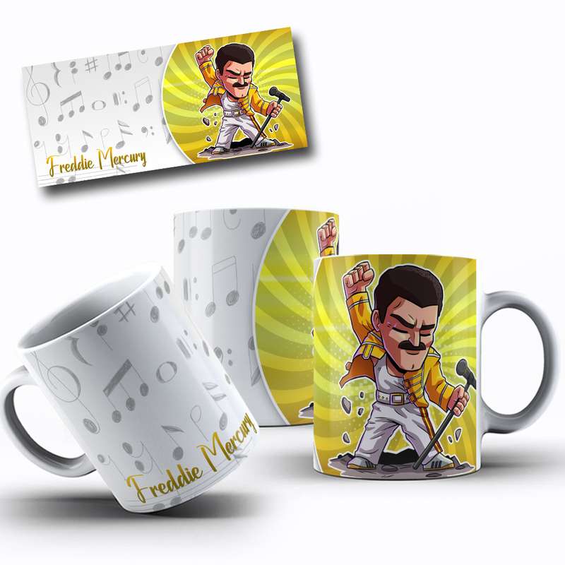 Arte Para Caneca Freddie Mercury Cartoon 20