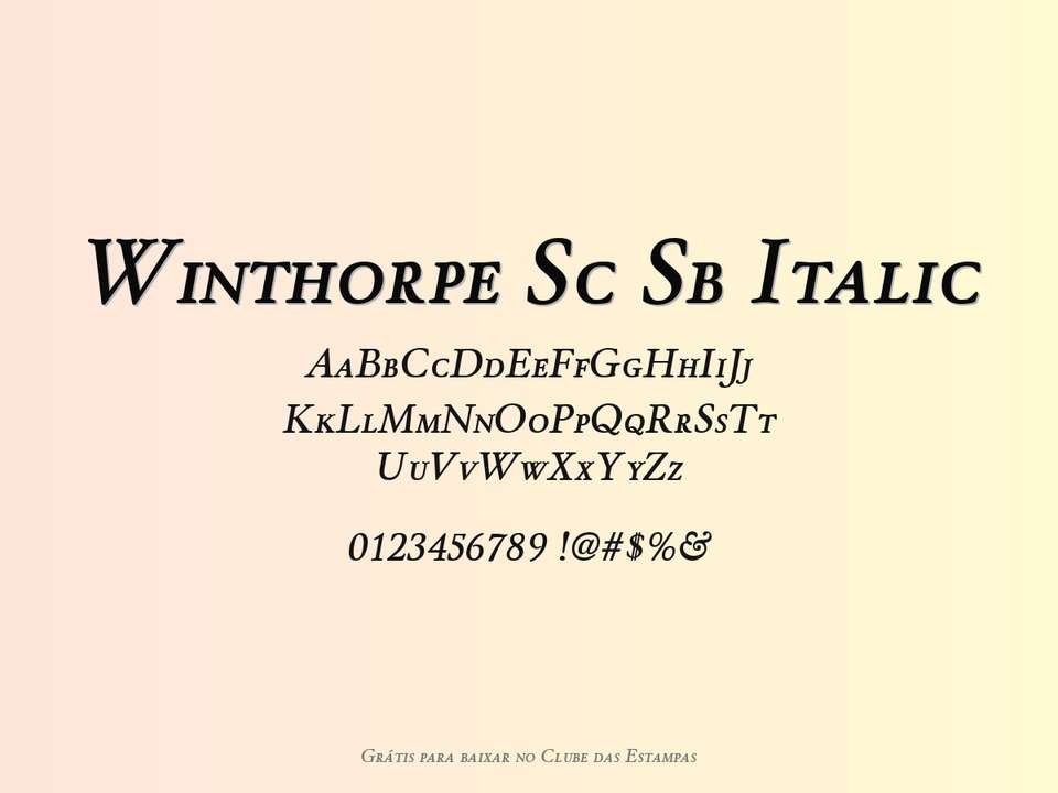 Fonte Winthorpe Sc Sb Italic Grátis Para Baixar