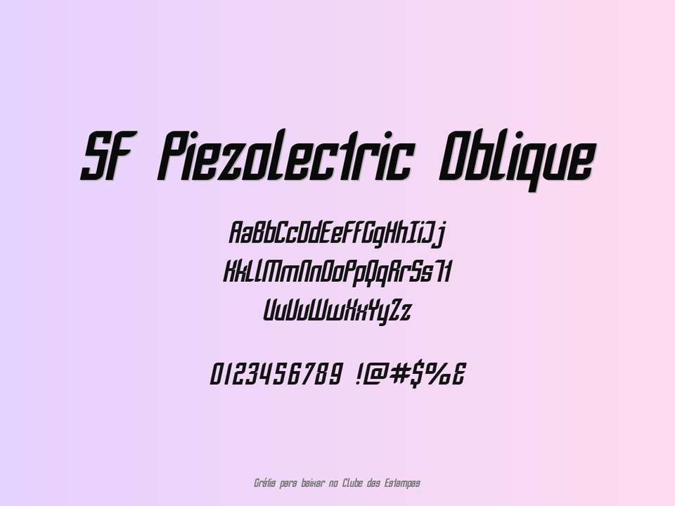 Fonte Sf Piezolectric Oblique Grátis Para Baixar