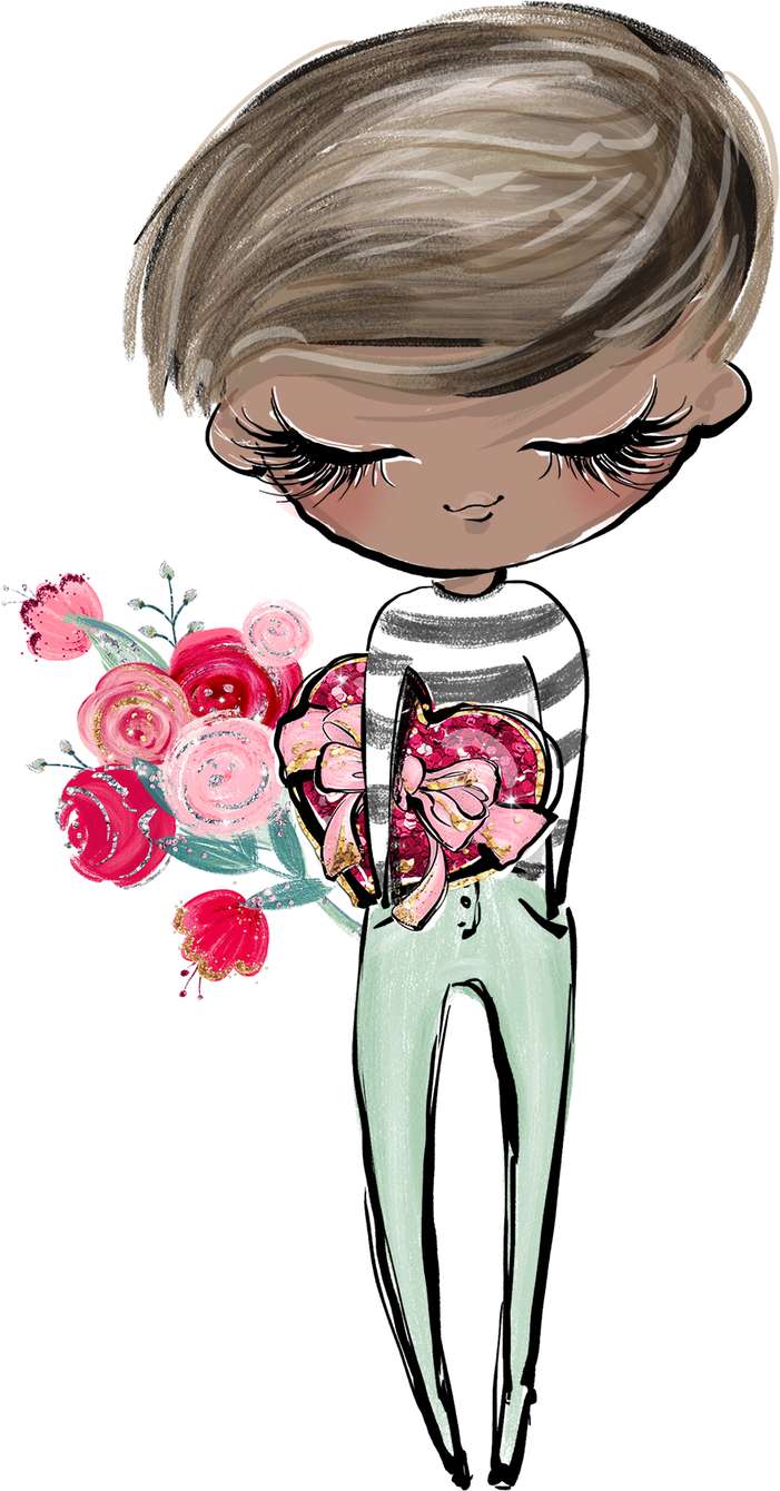 Menina Ilustrada Com Flores Romance Png Grátis Para Baixar