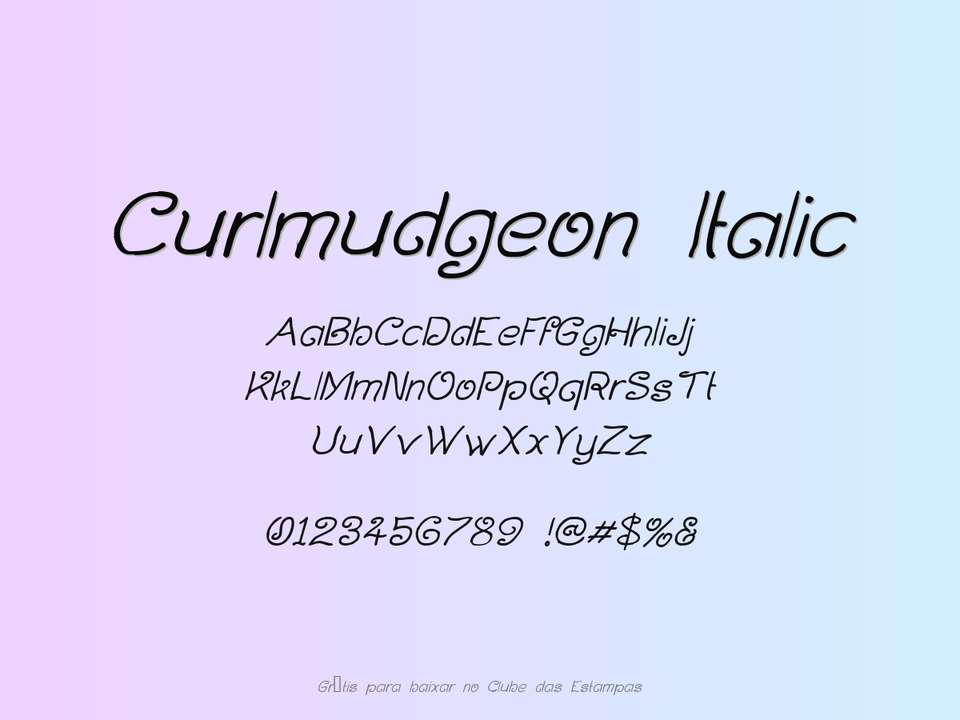 Fonte Curlmudgeon Italic Grátis Para Baixar