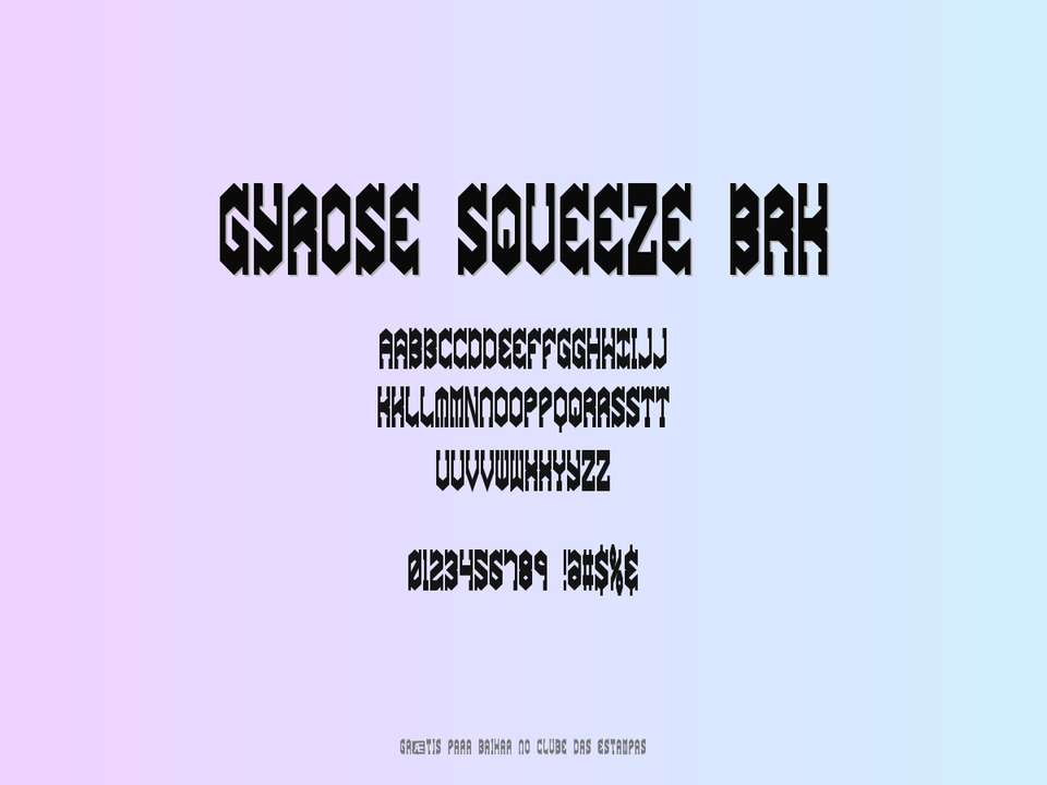 Fonte Gyrose Squeeze Brk Grátis Para Baixar