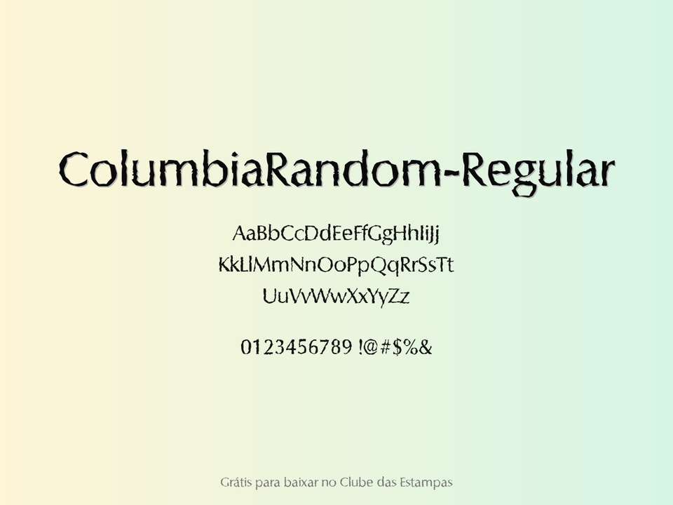 Fonte Columbiarandom Regular Grátis Para Baixar