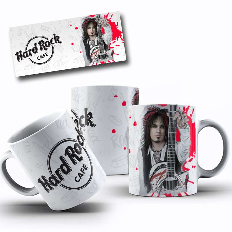 Arte Para Caneca Hard Rock Cafe Personagem Guitarra 8