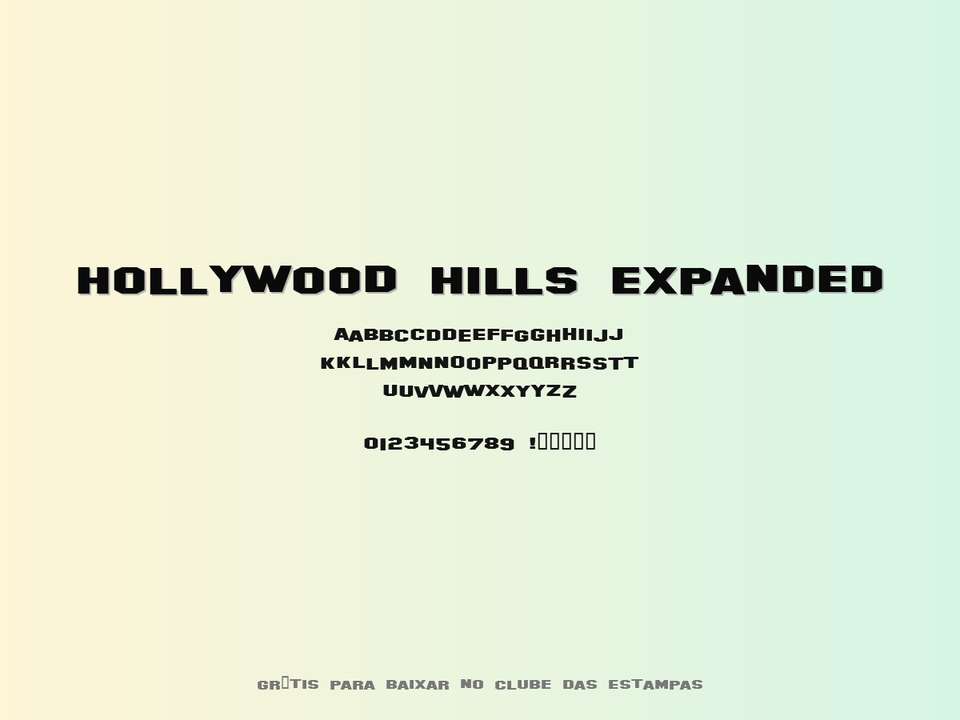 Fonte Hollywood Hills Expanded Grátis Para Baixar