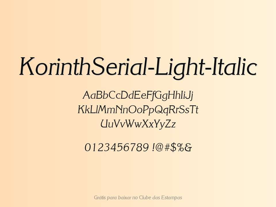 Fonte Korinthserial Light Italic Grátis Para Baixar