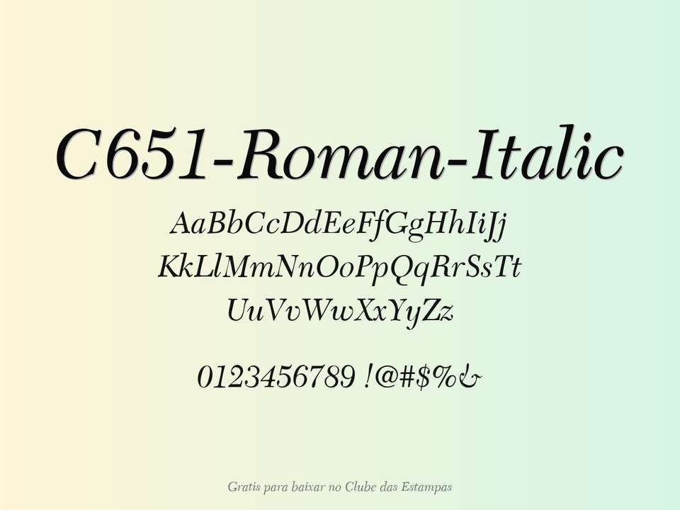Fonte C651 Roman Italic Grátis Para Baixar