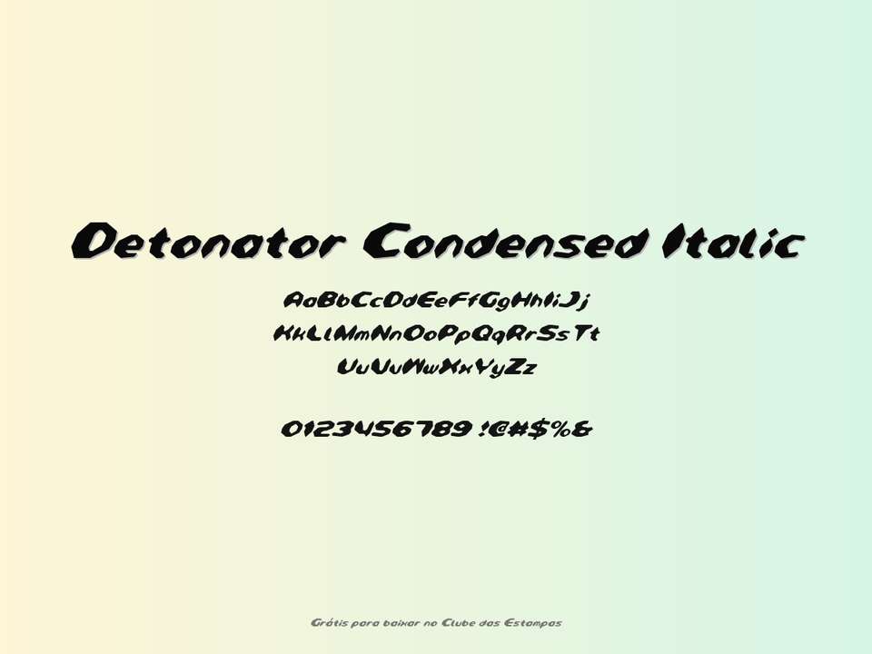 Fonte Detonator Condensed Italic Grátis Para Baixar