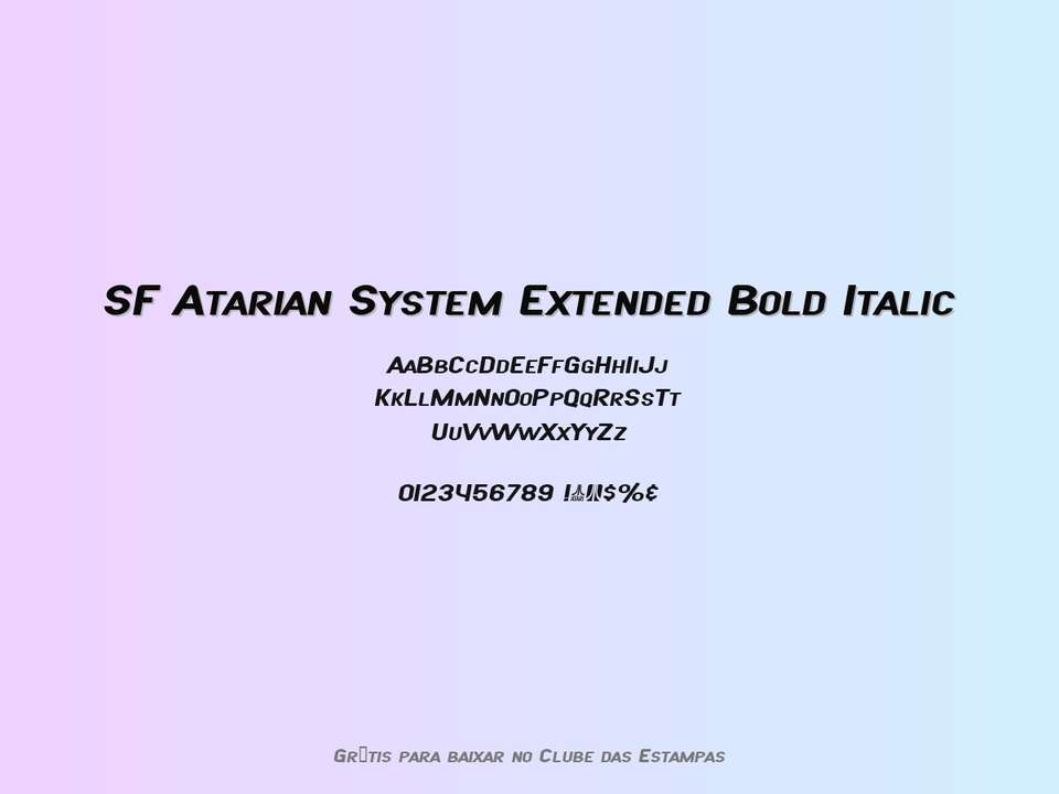 Fonte Sf Atarian System Extended Bold Italic Grátis Para Baixar