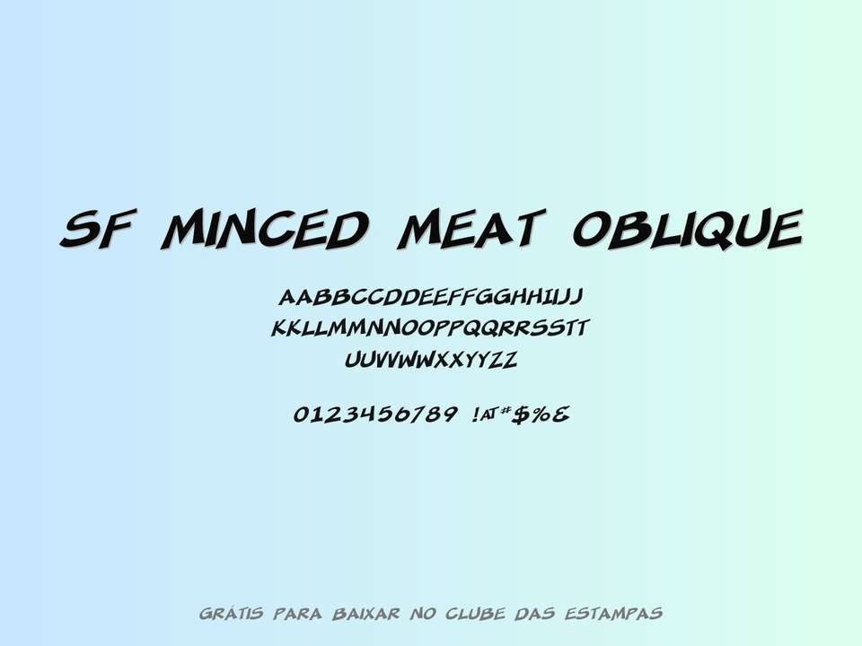 Fonte Sf Minced Meat Oblique Grátis Para Baixar