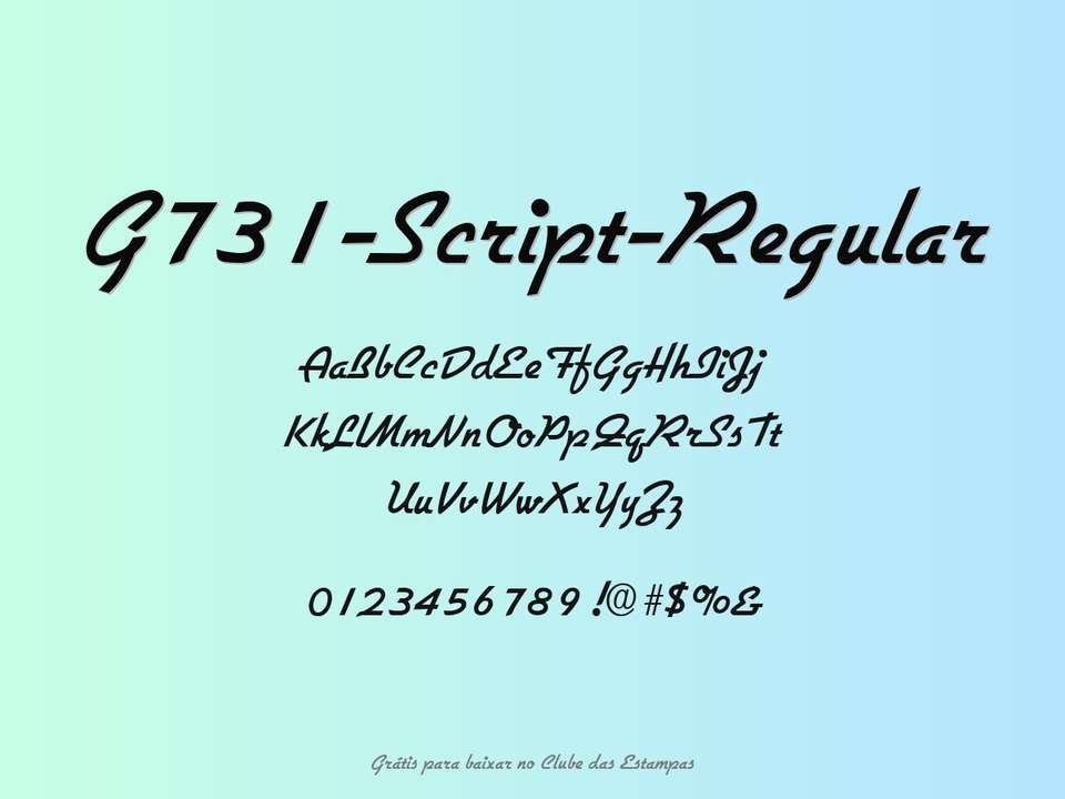 Fonte G731 Script Regular Grátis Para Baixar