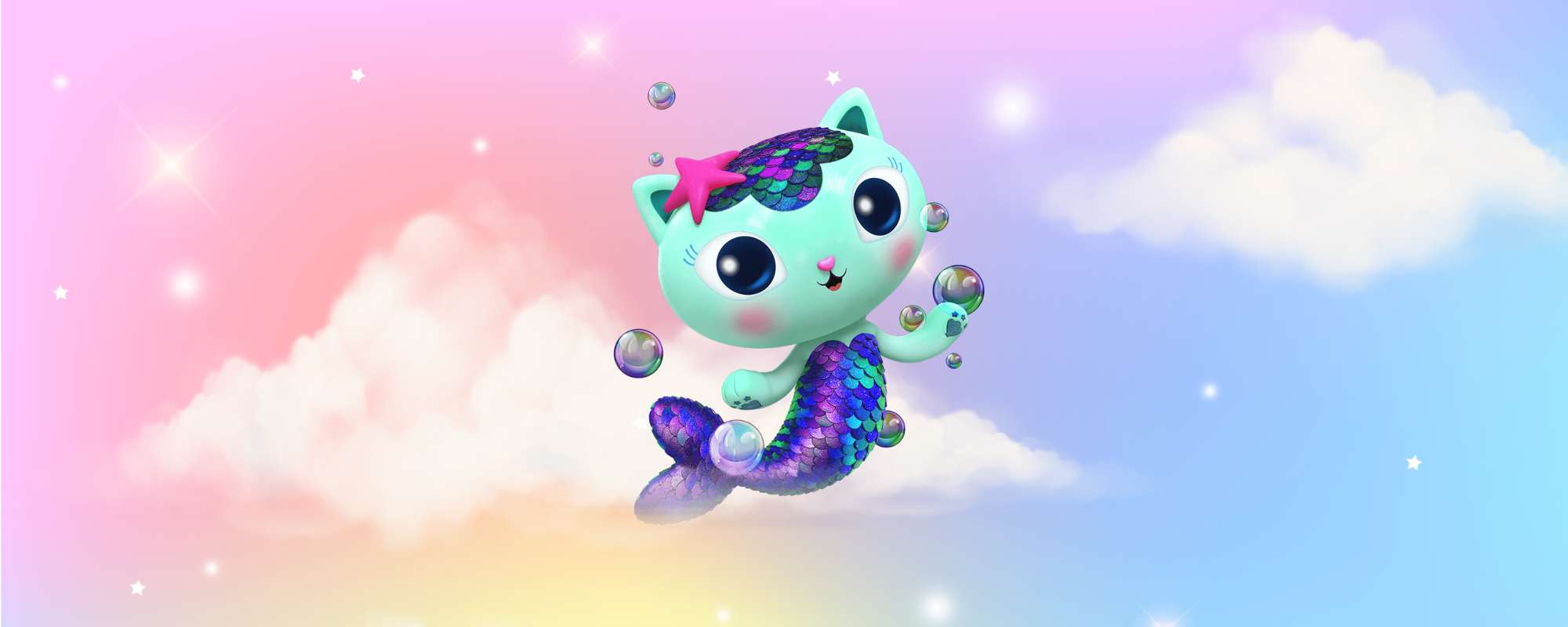 Gatinho Sereia Em Fundo Mágico E Colorido Fantasia Png Arte Para Caneca Grátis Pra Baixar