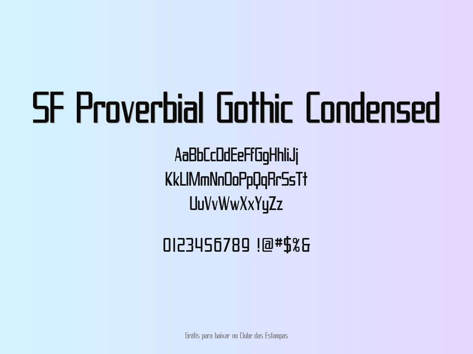 Fonte Sf Proverbial Gothic Condensed Grátis Para Baixar