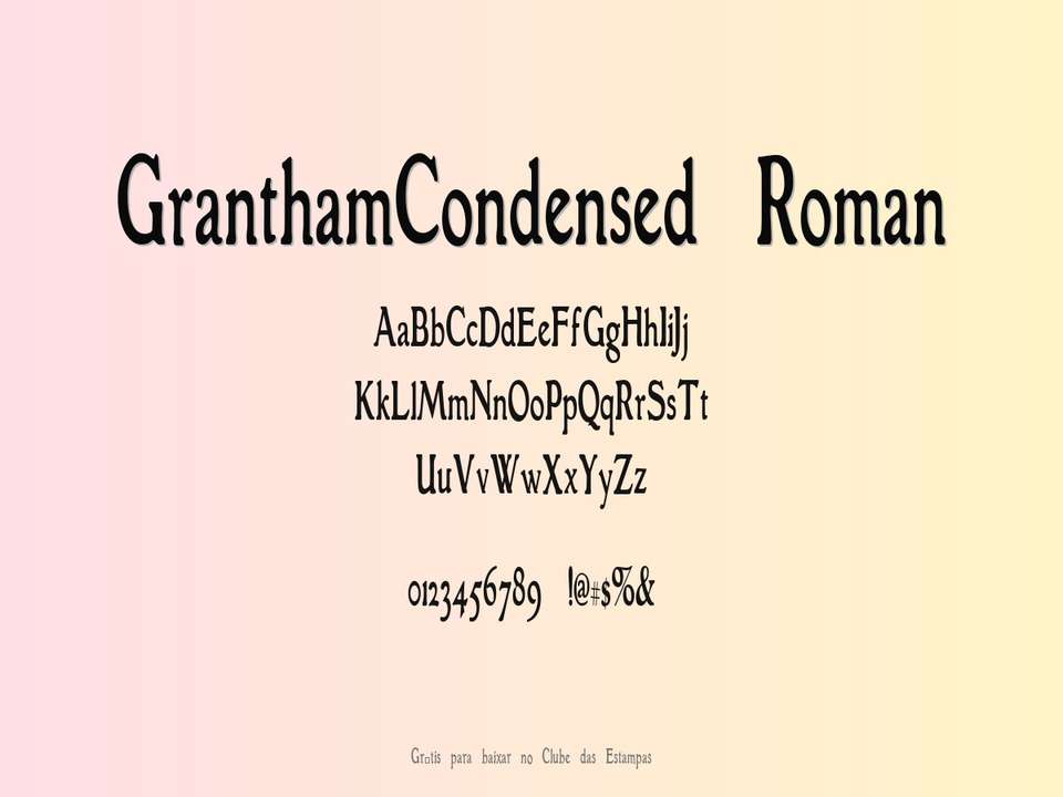 Fonte Granthamcondensed Roman Grátis Para Baixar