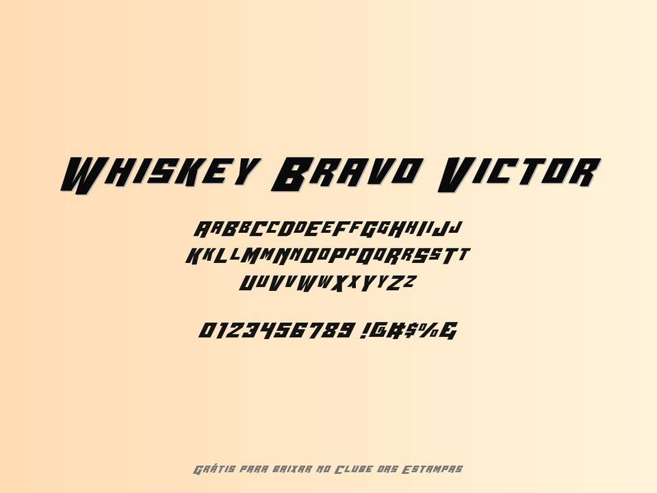 Fonte Whiskey Bravo Victor Grátis Para Baixar