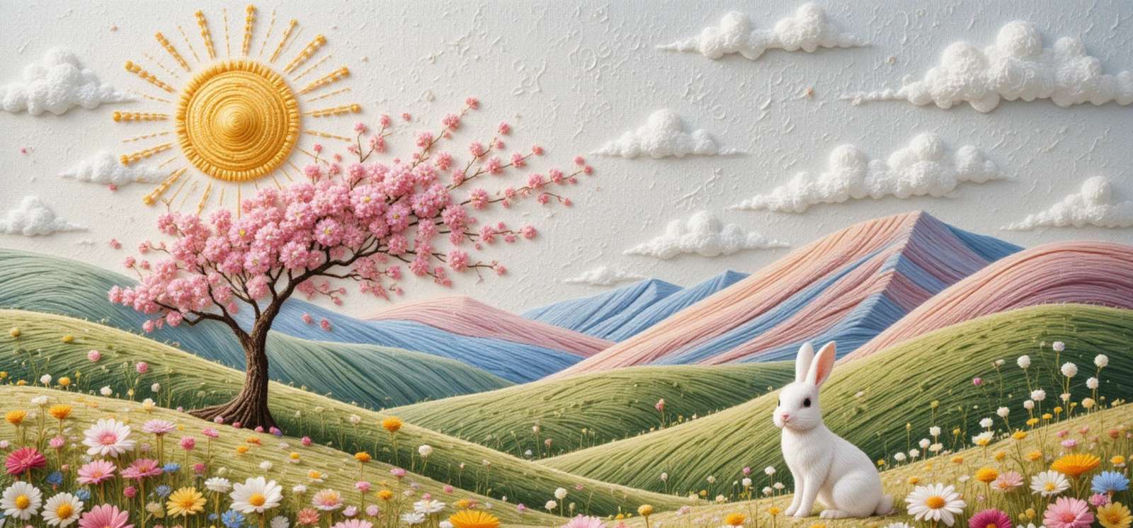 Ilustração Paisagem Primavera Coelho Flores Ilustração Png Arte Para Caneca Grátis Pra Baixar