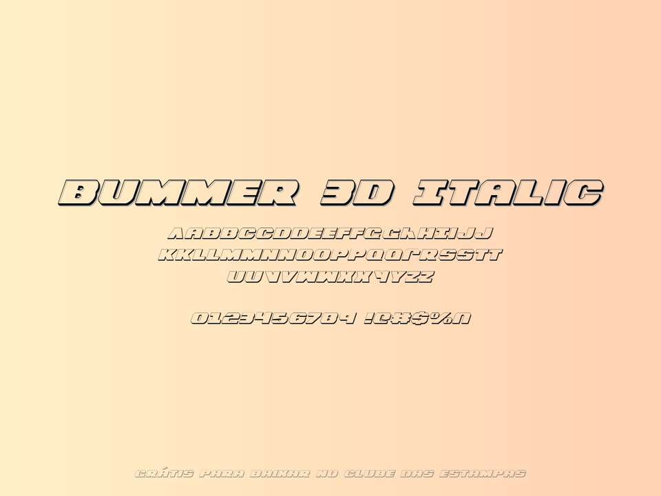 Fonte Bummer 3d Italic Grátis Para Baixar