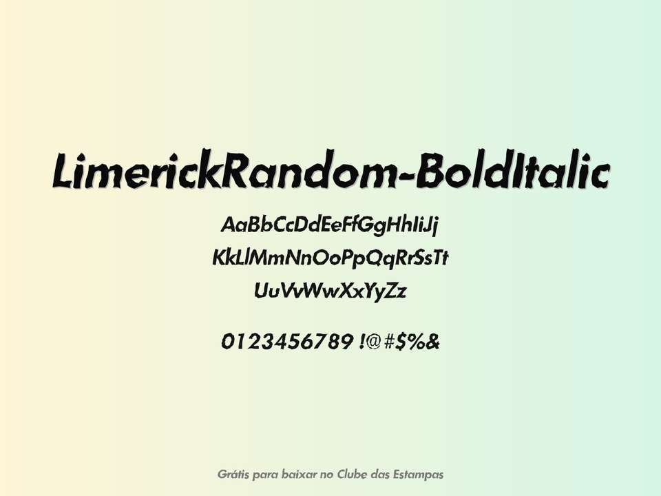 Fonte Limerickrandom Bolditalic Grátis Para Baixar
