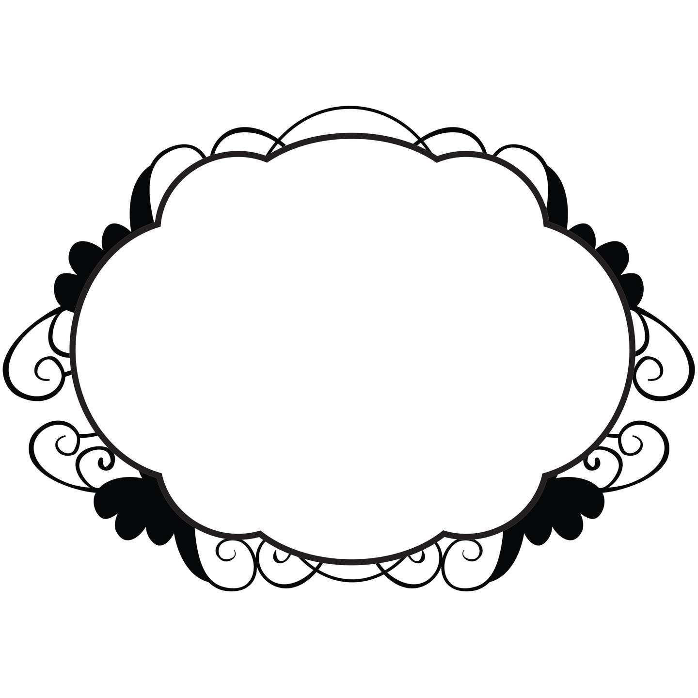 Moldura Decorativa Estilo Nuvem Decoração Png Grátis Para Baixar