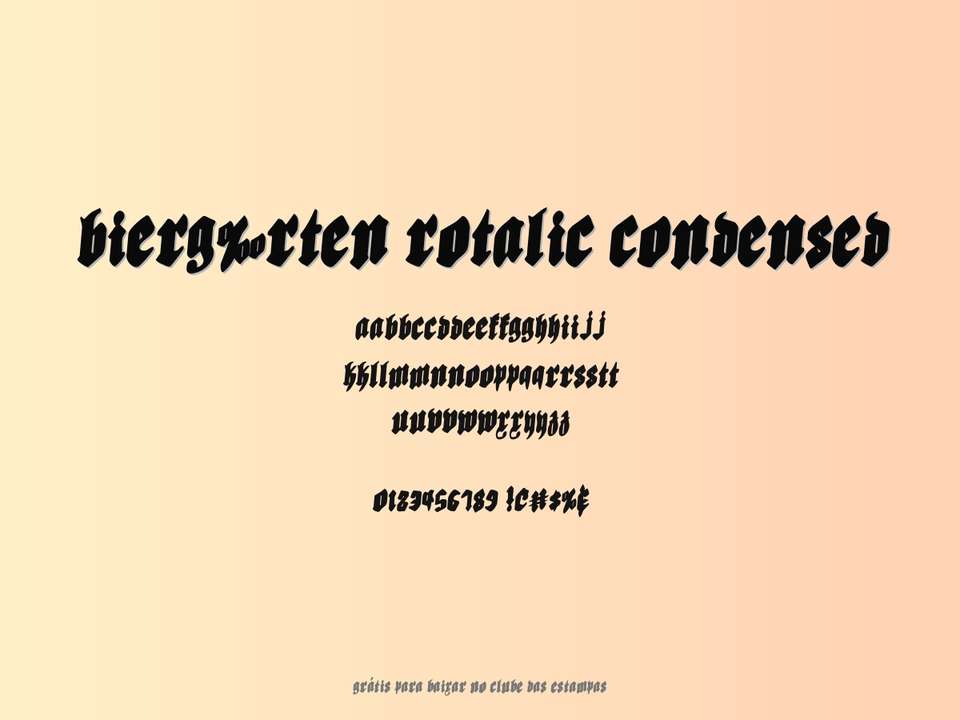 Fonte Bierg‰rten Rotalic Condensed Grátis Para Baixar