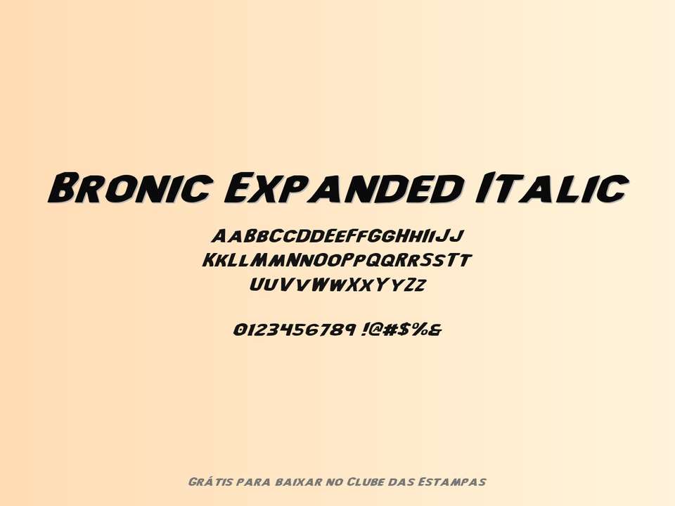 Fonte Bronic Expanded Italic Grátis Para Baixar