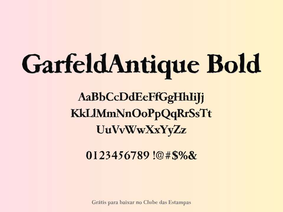 Fonte Garfeldantique Bold Grátis Para Baixar