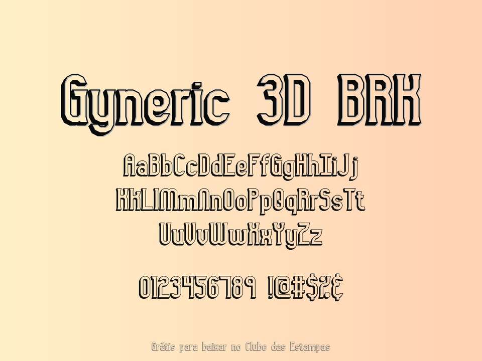 Fonte Gyneric 3d Brk Grátis Para Baixar