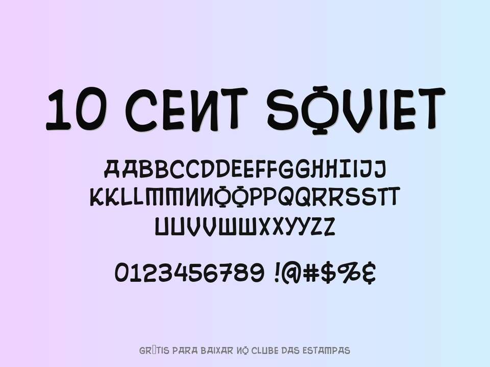 Fonte 10 Cent Soviet Grátis Para Baixar