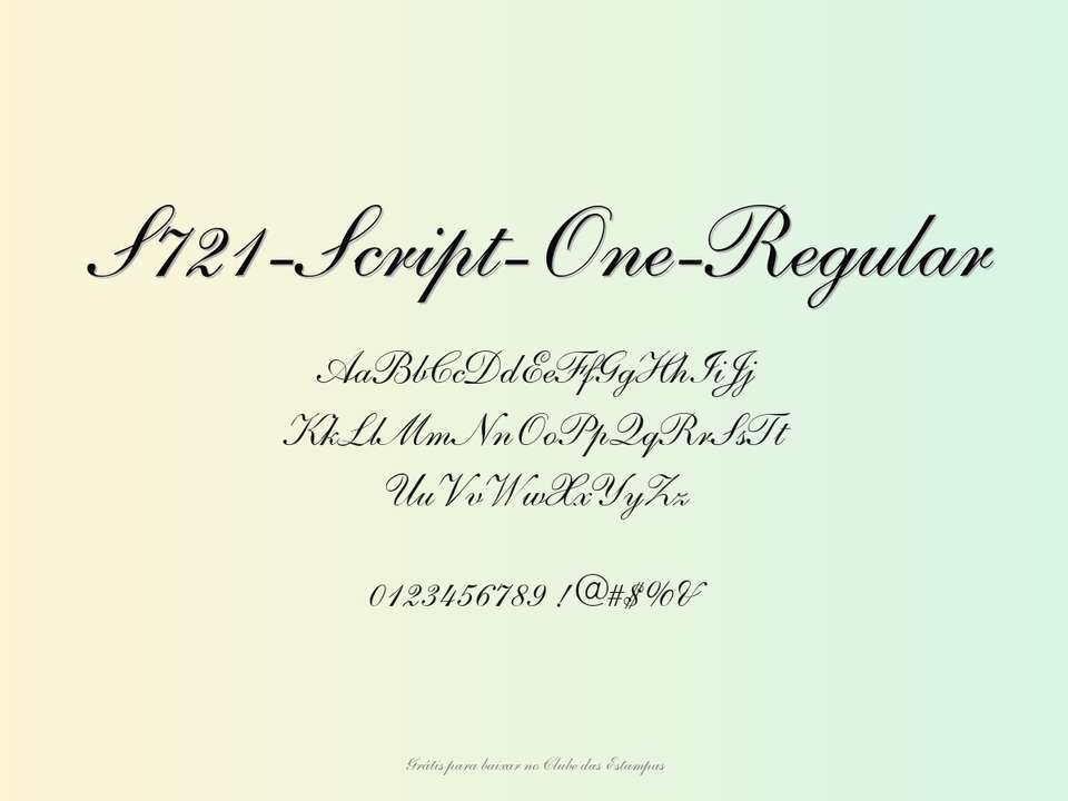 Fonte S721 Script One Regular Grátis Para Baixar