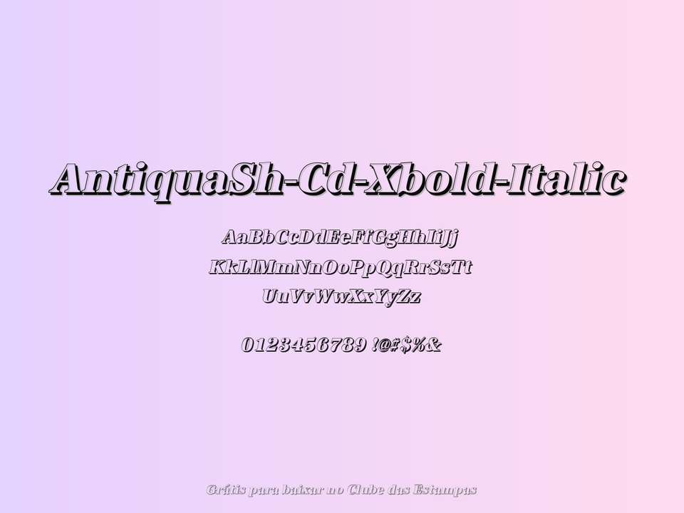 Fonte Antiquash Cd Xbold Italic Grátis Para Baixar