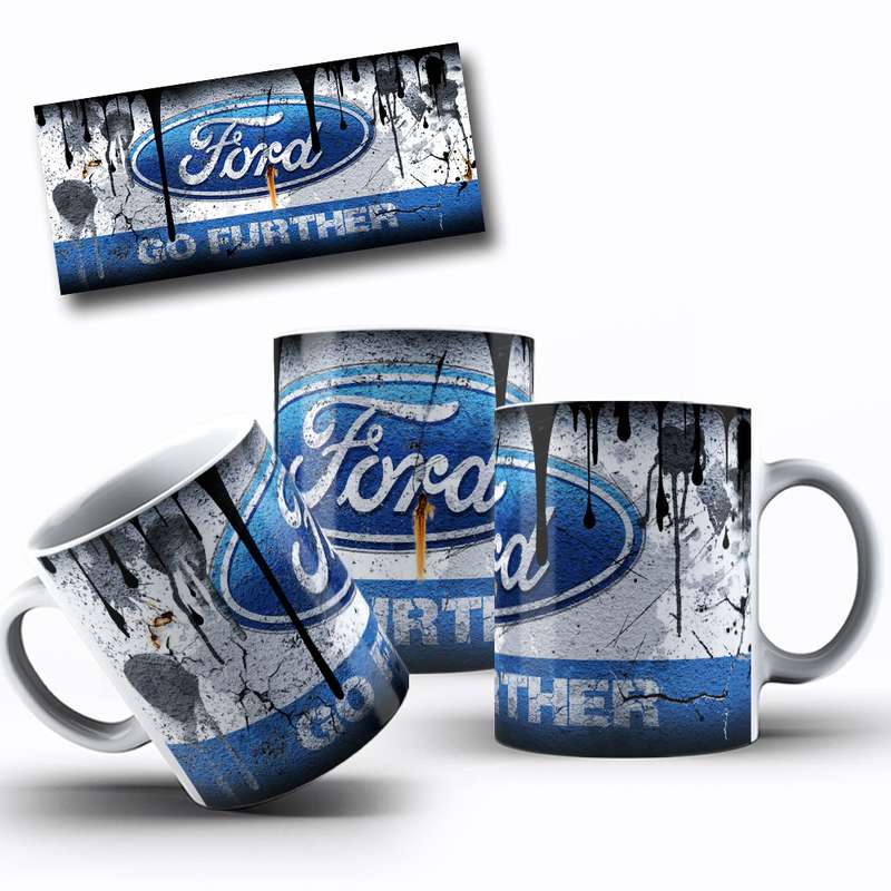 Arte Para Caneca Ford Logo Grunge Estilo 15