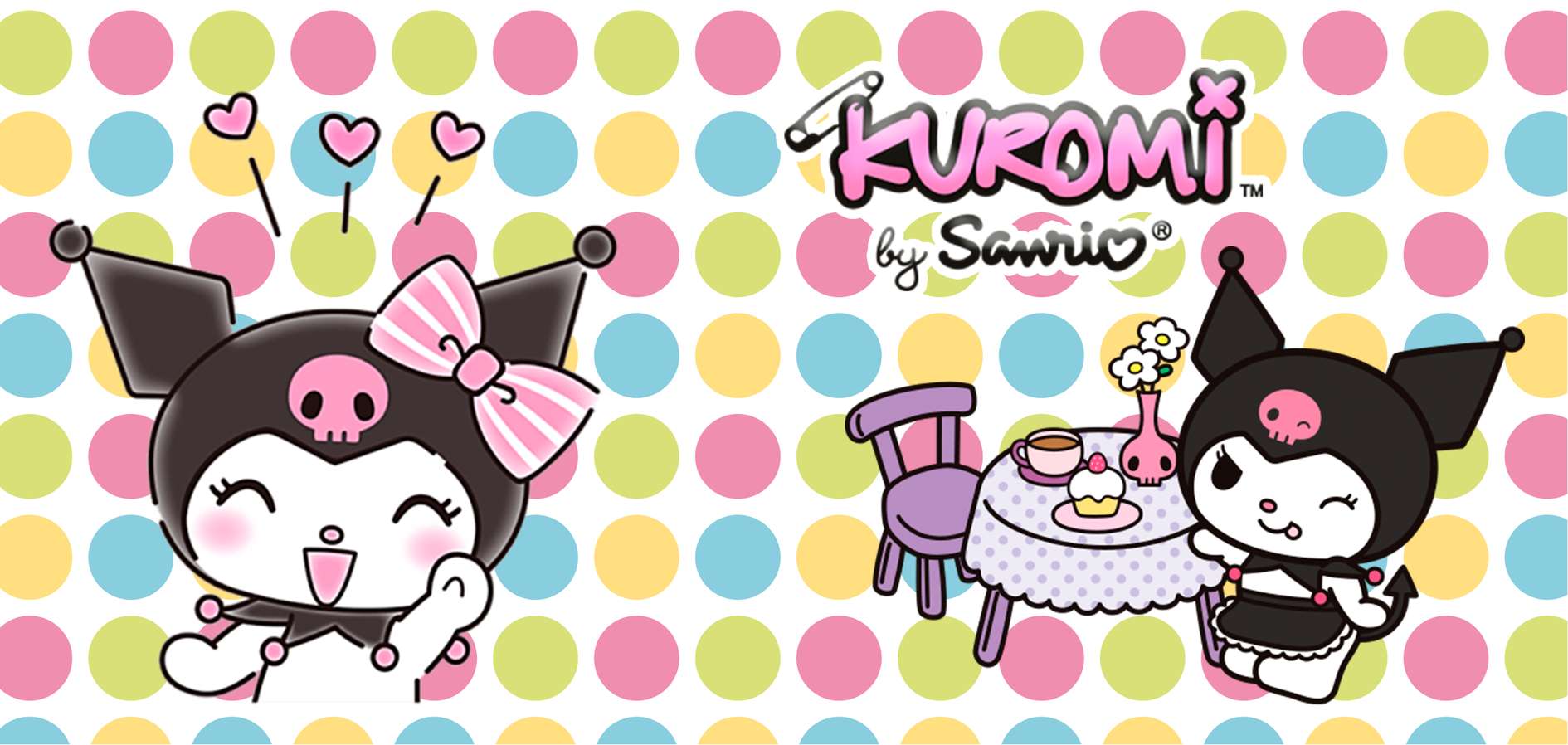 Ilustração Kuromi By Sanrio Em Fundo Colorido Personagem Japonês Png Arte Para Caneca Grátis Pra Bai