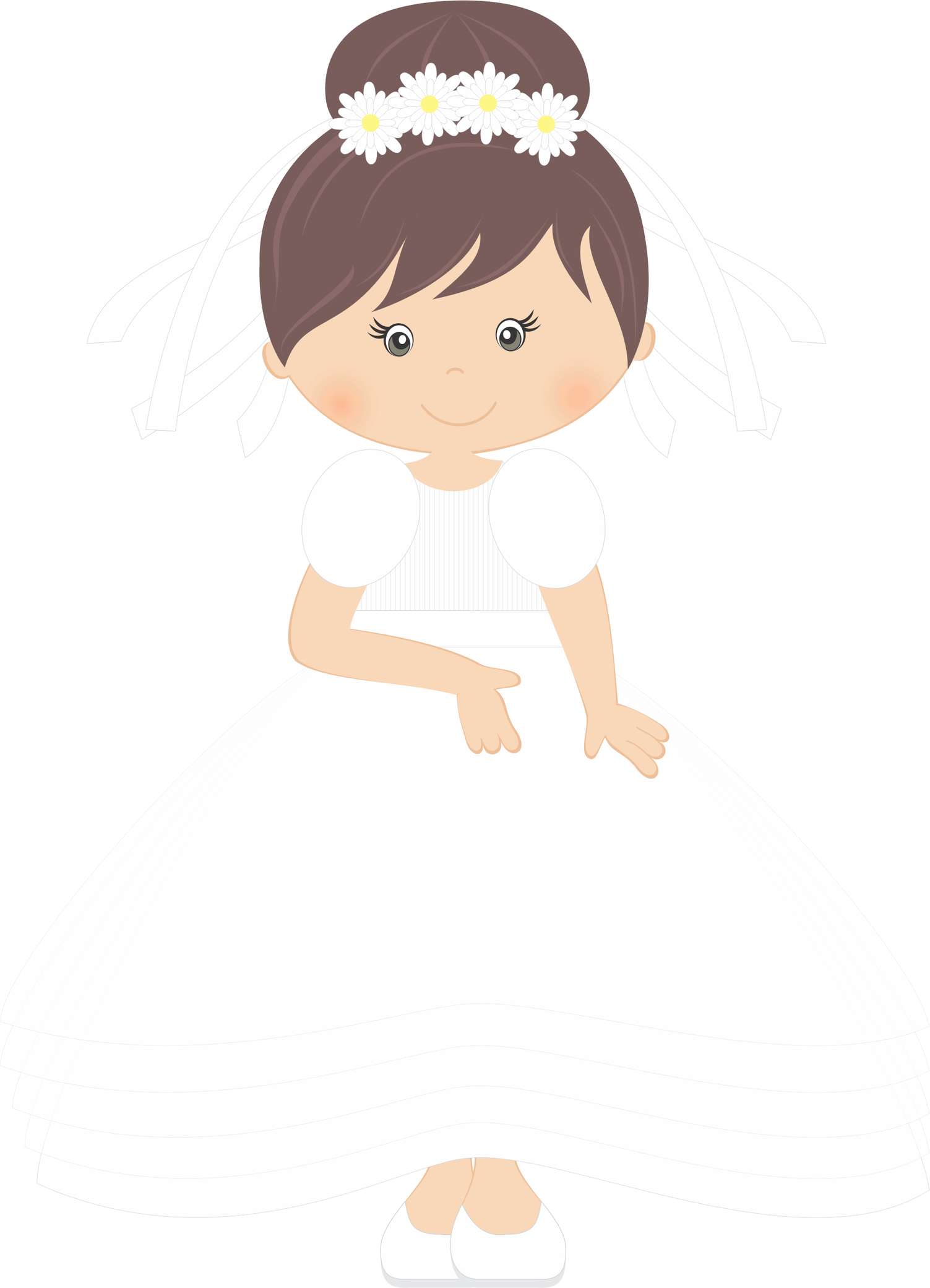 Menina Em Vestido Branco Infantil Png Grátis Para Baixar