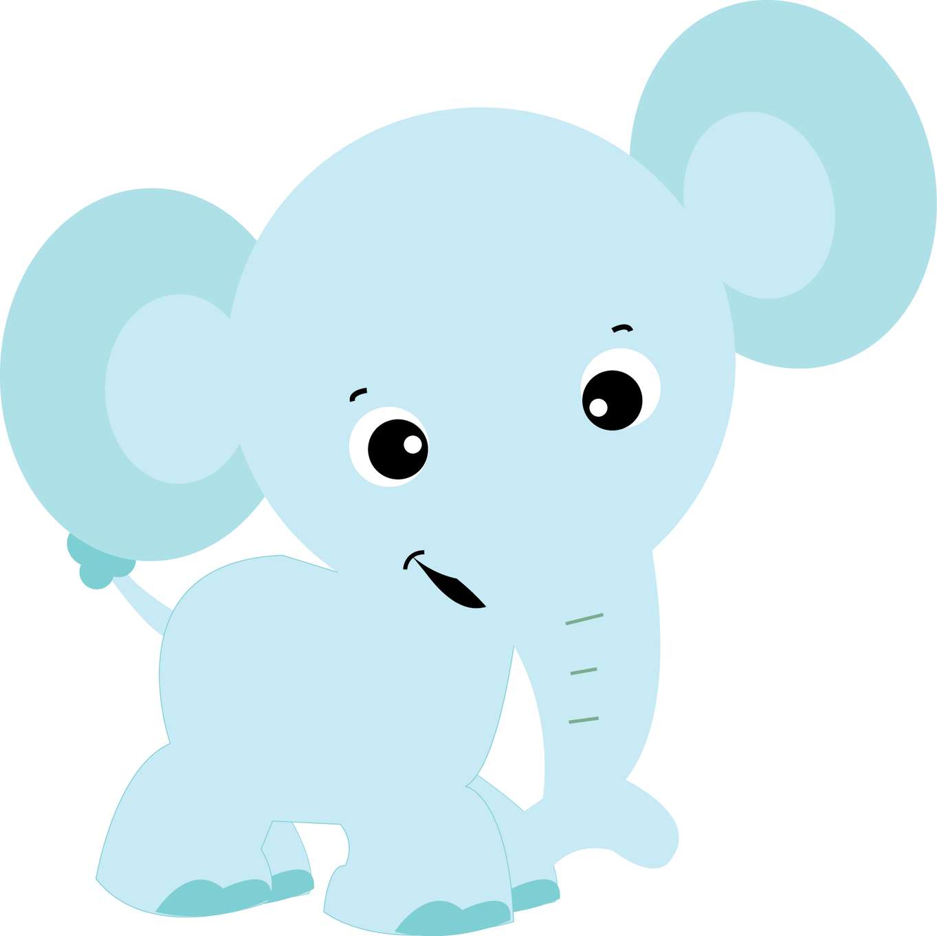 Elefante Cartoon Azul Bebê Animais Png Grátis Para Baixar