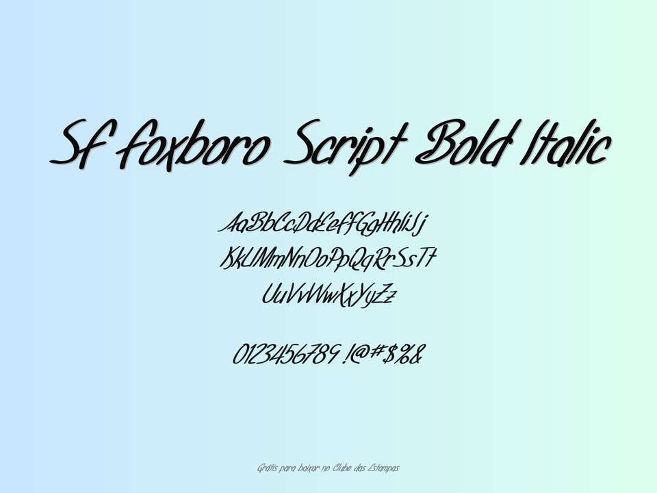 Fonte Sf Foxboro Script Bold Italic Grátis Para Baixar