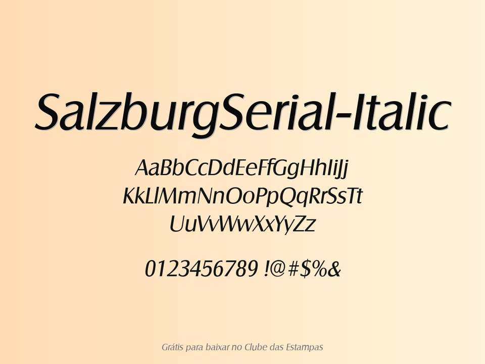 Fonte Salzburgserial Italic Grátis Para Baixar