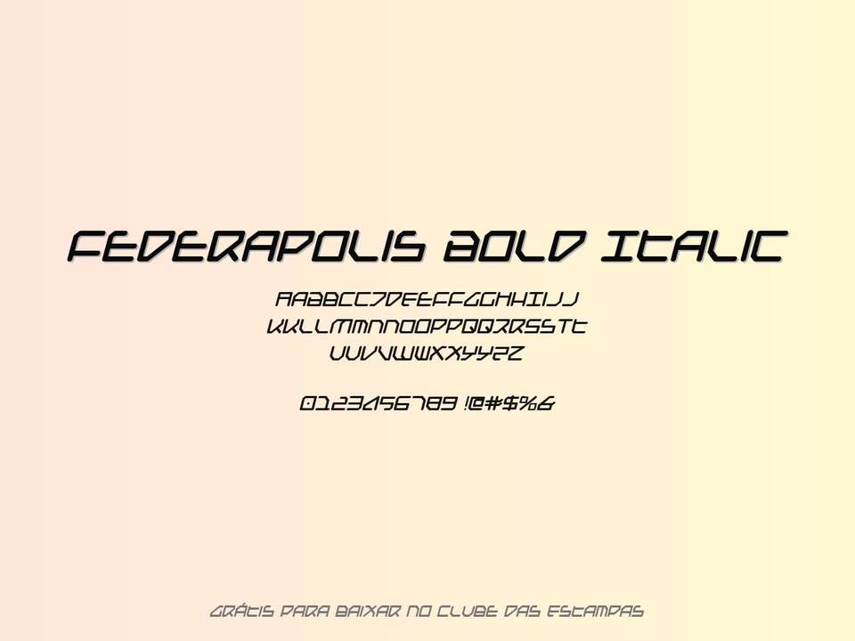 Fonte Federapolis Bold Italic Grátis Para Baixar