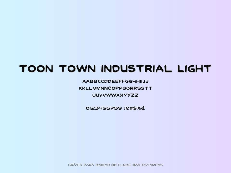 Fonte Toon Town Industrial Light Grátis Para Baixar