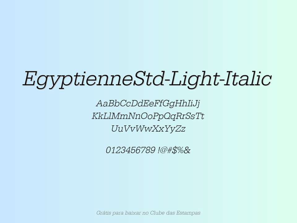 Fonte Egyptiennestd Light Italic Grátis Para Baixar