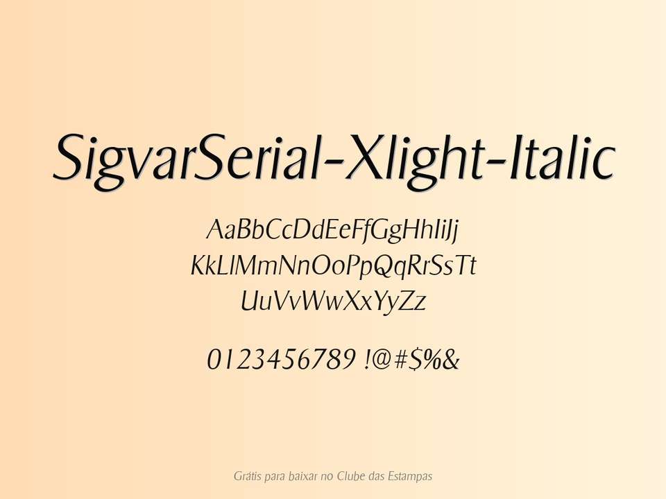 Fonte Sigvarserial Xlight Italic Grátis Para Baixar
