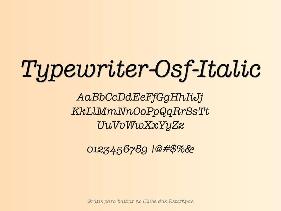 Fonte Typewriter Osf Italic Grátis Para Baixar
