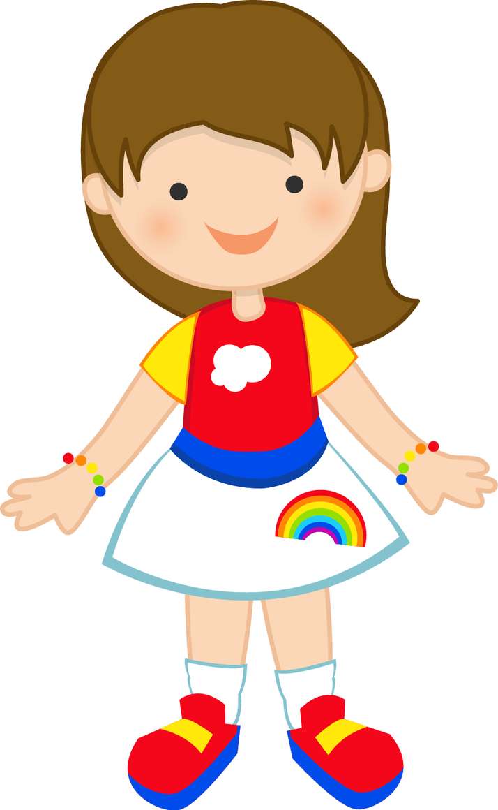 Menina Alegre Com Arco Íris Personagem Png Grátis Para Baixar
