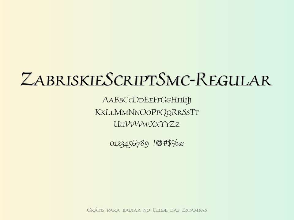 Fonte Zabriskiescriptsmc Regular Grátis Para Baixar