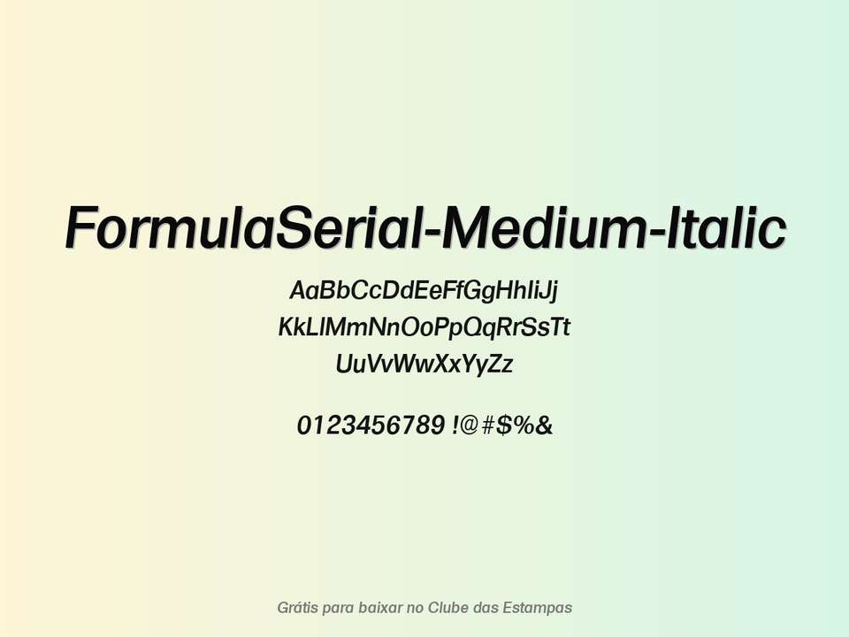 Fonte Formulaserial Medium Italic Grátis Para Baixar