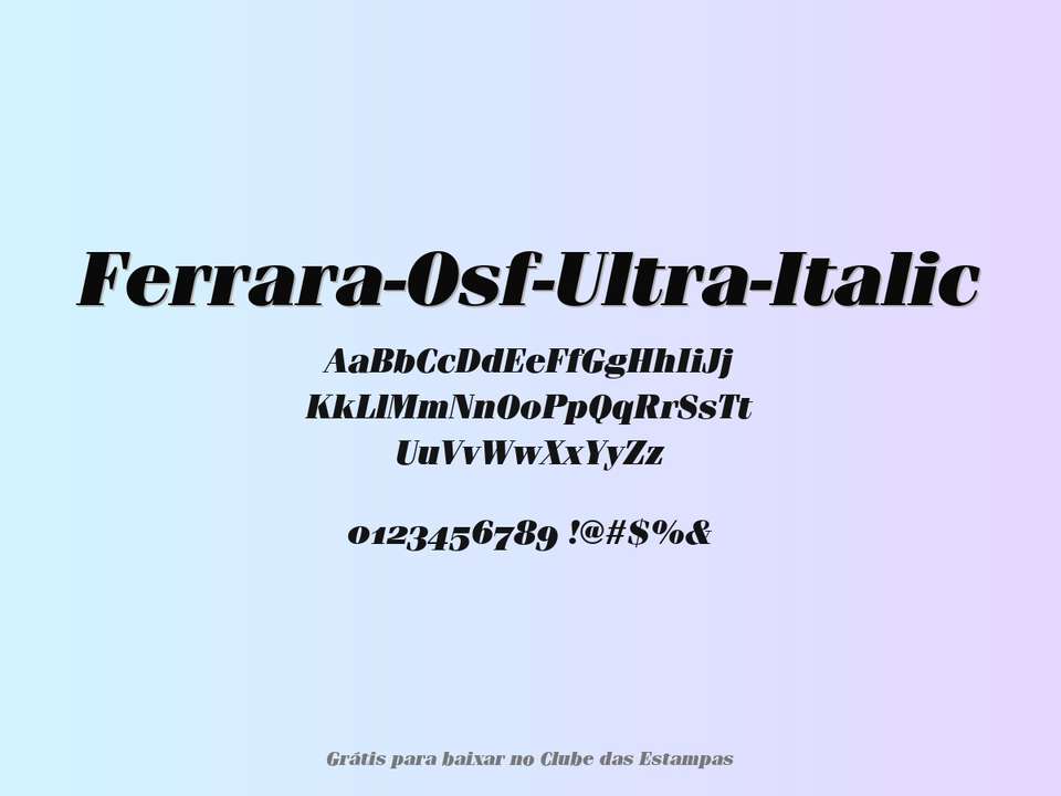 Fonte Ferrara Osf Ultra Italic Grátis Para Baixar