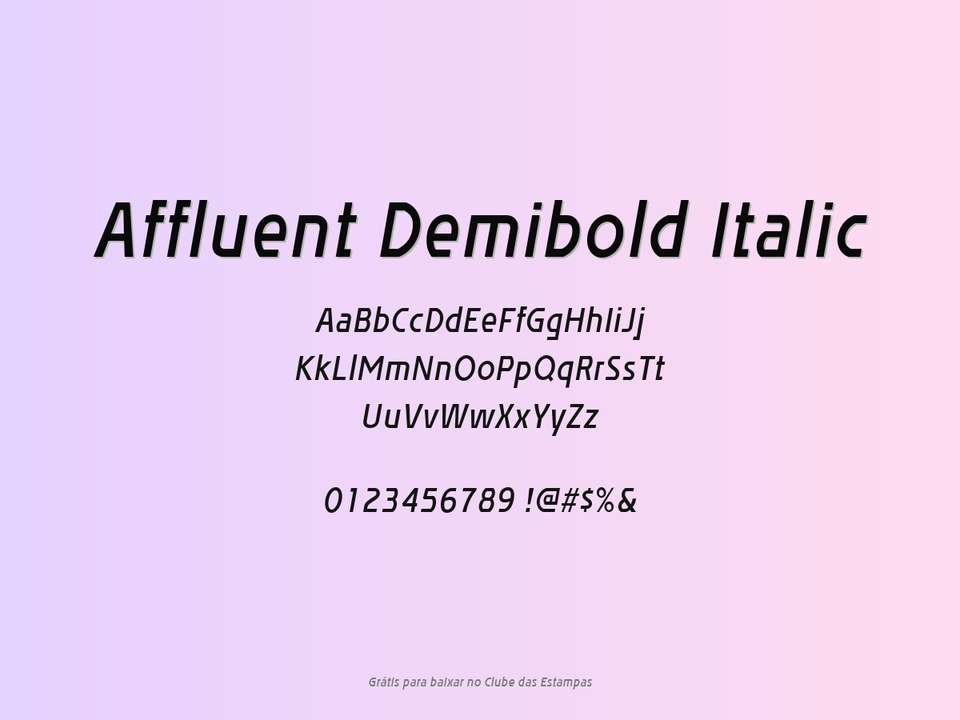 Fonte Affluent Demibold Italic Grátis Para Baixar