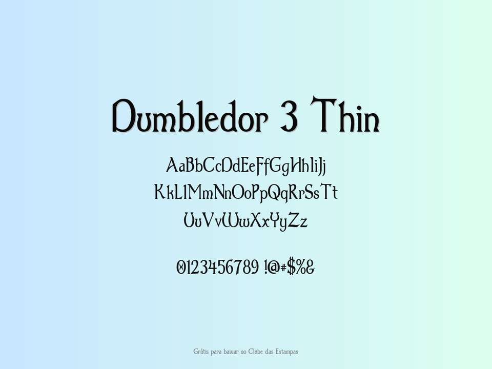 Fonte Dumbledor 3 Thin Grátis Para Baixar